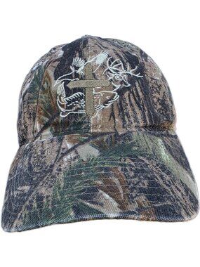 Signatures Realtree Camo Canvas Christian Cross Hunting Hat Dad Cap GUC